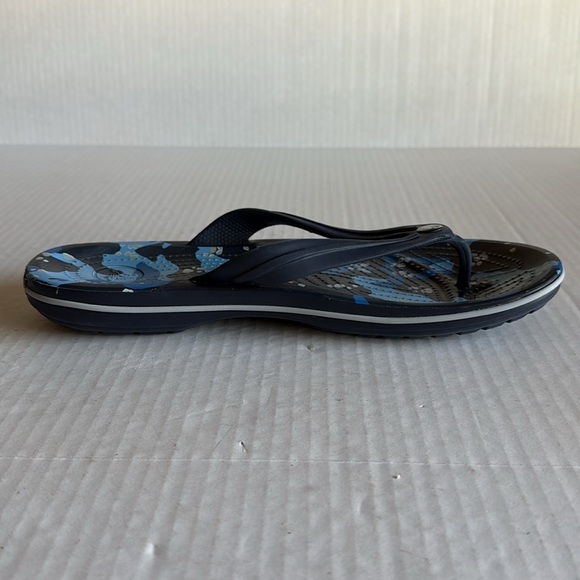 Crocs Blue Camo Croc Band Flip Flops - Picture 5 of 12